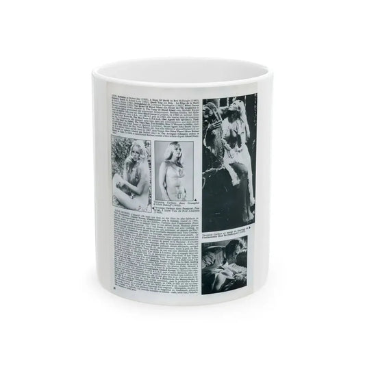 Veronica Carlson #83 - B&W Mag. Photos & Article (Vintage Female Icon) White Coffee Mug 11oz - Go Mug Yourself