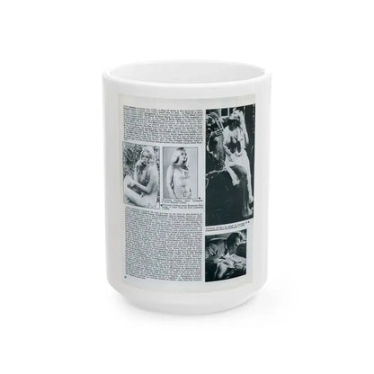 Veronica Carlson #83 - B&W Mag. Photos & Article (Vintage Female Icon) White Coffee Mug 15oz - Go Mug Yourself