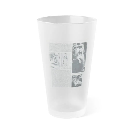Veronica Carlson #83 - B&W Mag. Photos & Article (Vintage Female Icon) Frosted Pint Glass 16oz-16oz-Frosted-Go Mug Yourself