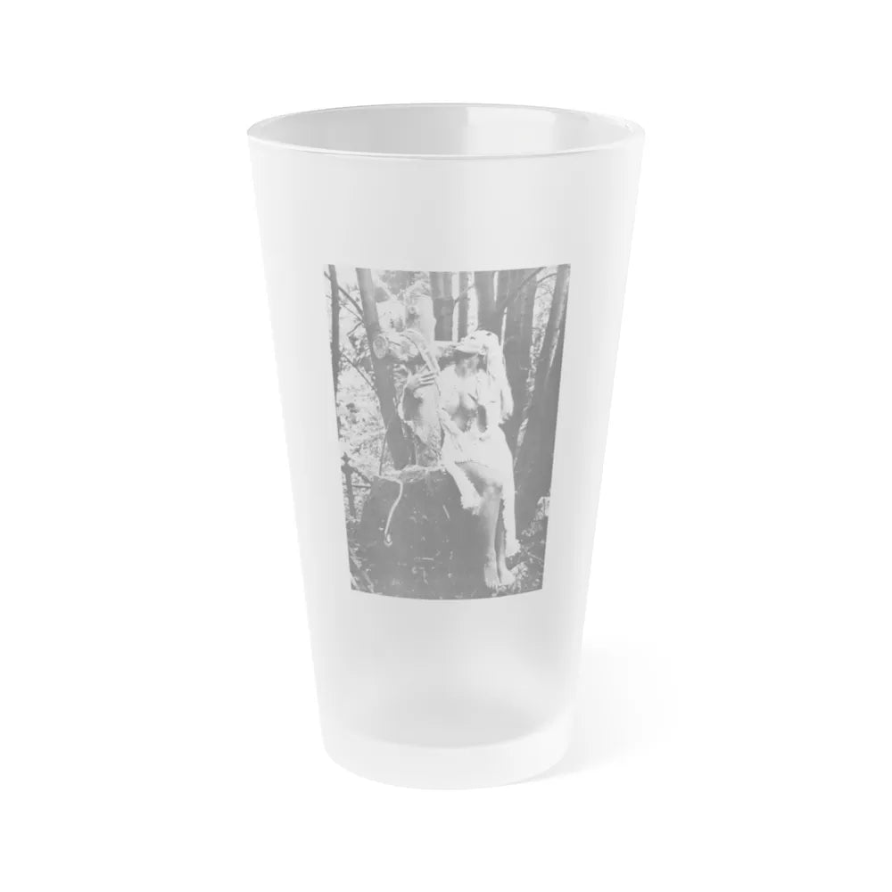 Veronica Carlson #84 - Partially Topless (Vintage Female Icon) Frosted Pint Glass 16oz-16oz-Frosted-Go Mug Yourself