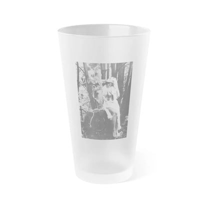 Veronica Carlson #84 - Partially Topless (Vintage Female Icon) Frosted Pint Glass 16oz-16oz-Frosted-Go Mug Yourself