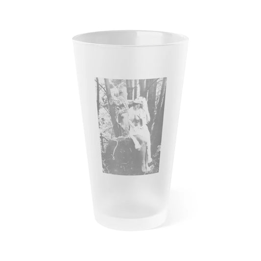 Veronica Carlson #84 - Partially Topless (Vintage Female Icon) Frosted Pint Glass 16oz-16oz-Frosted-Go Mug Yourself