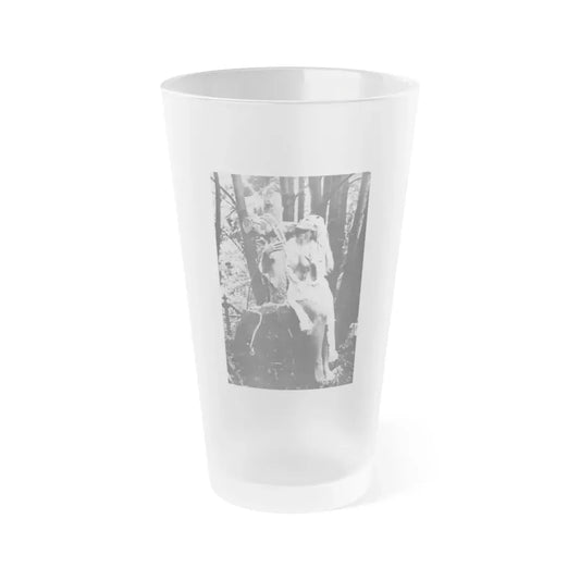 Veronica Carlson #84 - Partially Topless (Vintage Female Icon) Frosted Pint Glass 16oz 16oz Frosted - Go Mug Yourself