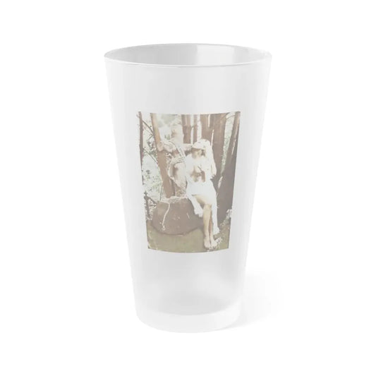 Veronica Carlson #84 - Partially Topless1 (Vintage Female Icon) Frosted Pint Glass 16oz 16oz Frosted - Go Mug Yourself