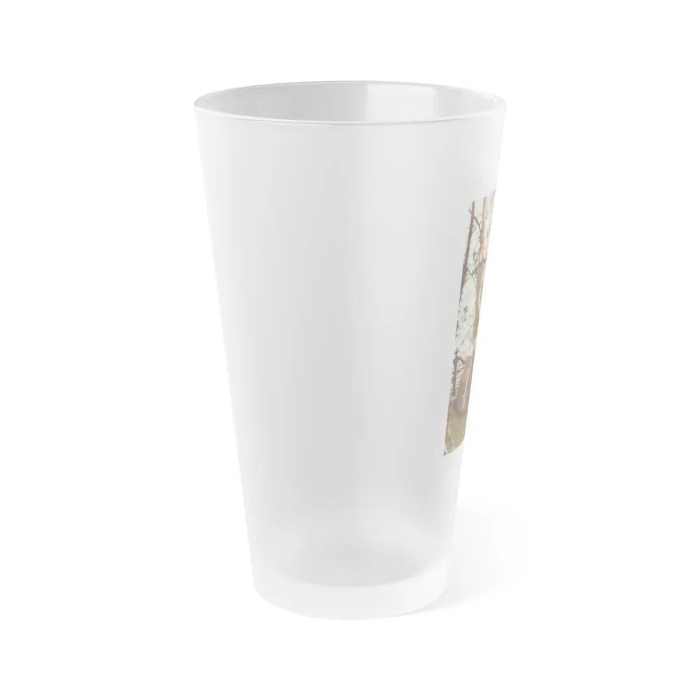 Veronica Carlson #84 - Partially Topless1 (Vintage Female Icon) Frosted Pint Glass 16oz-Go Mug Yourself