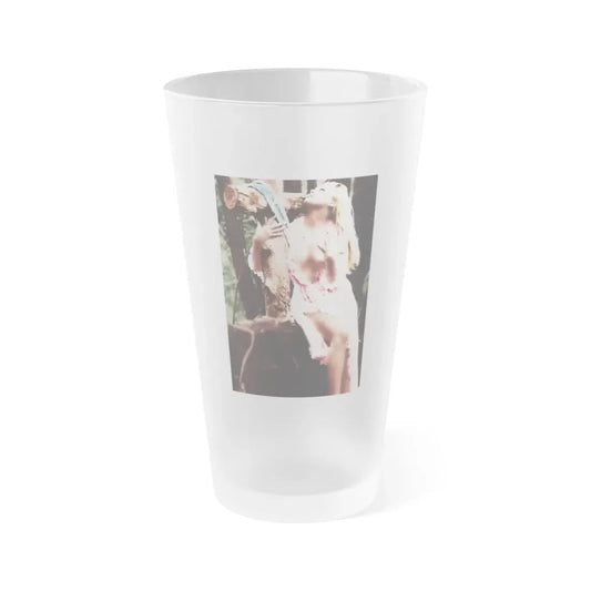 Veronica Carlson #84 - Partially Topless2 (Vintage Female Icon) Frosted Pint Glass 16oz 16oz Frosted - Go Mug Yourself