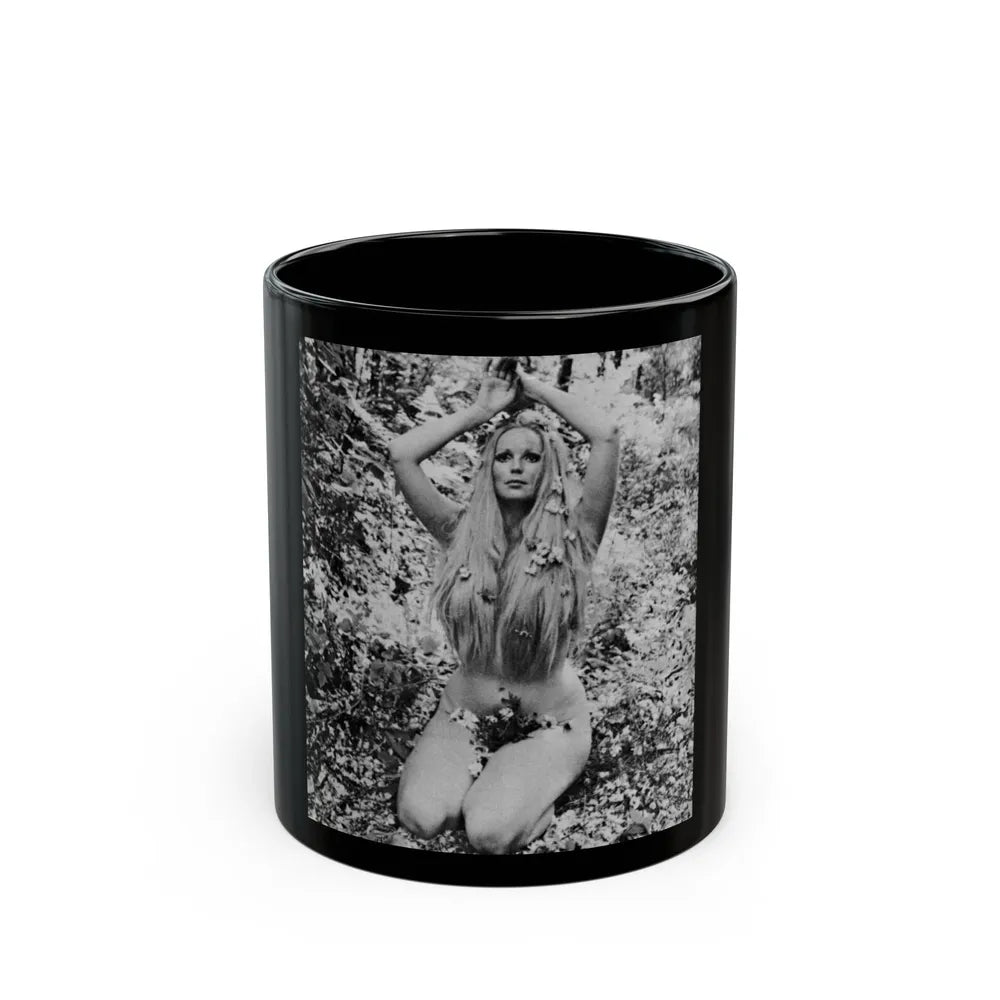 Veronica Carlson #85 (Vintage Female Icon) Black Coffee Mug-11oz-Go Mug Yourself