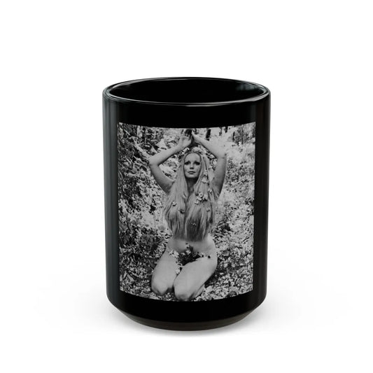 Veronica Carlson #85 (Vintage Female Icon) Black Coffee Mug-15oz-Go Mug Yourself