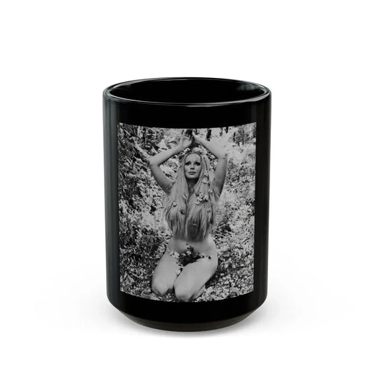 Veronica Carlson #85 (Vintage Female Icon) Black Coffee Mug 15oz - Go Mug Yourself