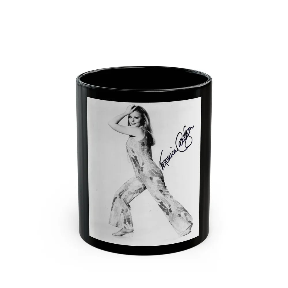 Veronica Carlson #86 (Vintage Female Icon) Black Coffee Mug-11oz-Go Mug Yourself