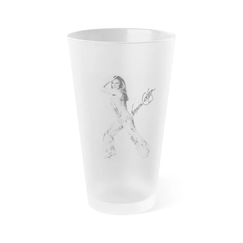 Veronica Carlson #86 (Vintage Female Icon) Frosted Pint Glass 16oz-16oz-Frosted-Go Mug Yourself