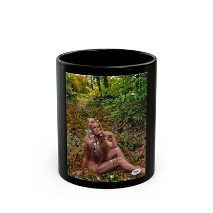 Veronica Carlson #88 (Vintage Female Icon) Black Coffee Mug-11oz-Go Mug Yourself