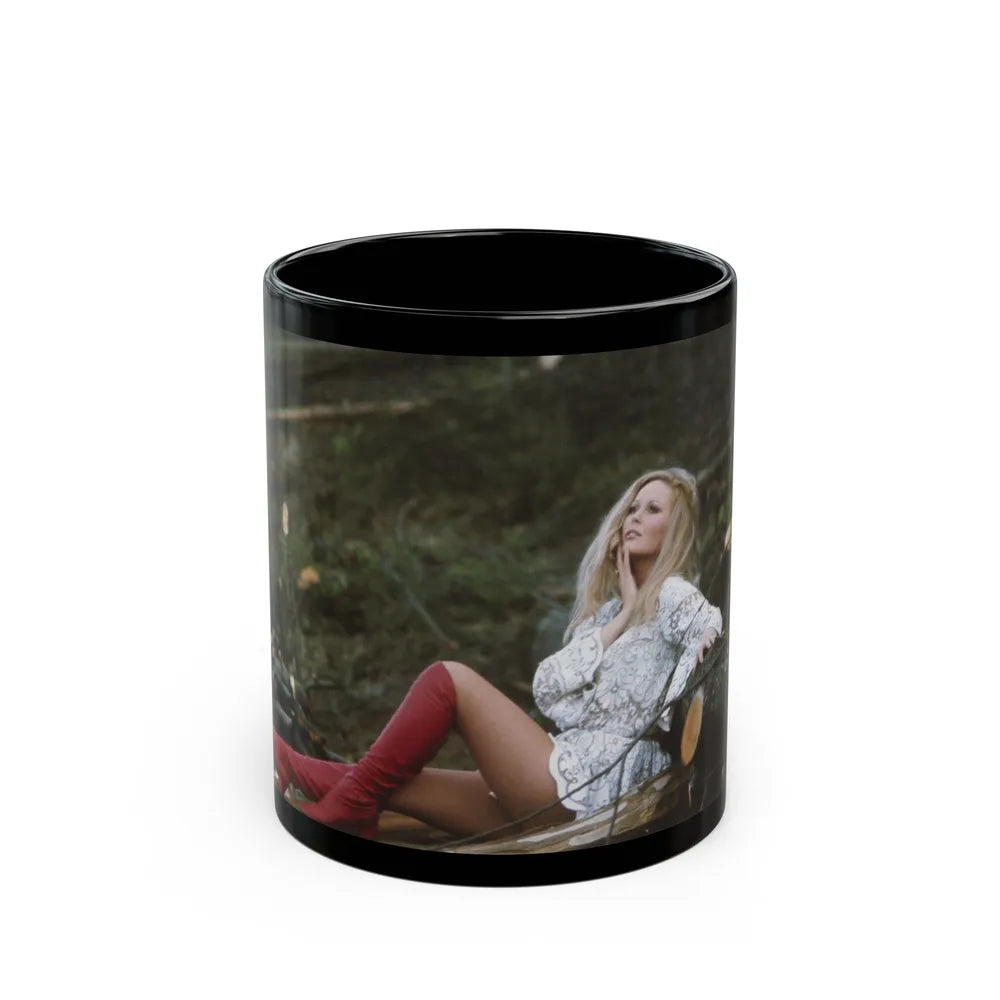 Veronica Carlson #89 (Vintage Female Icon) Black Coffee Mug-11oz-Go Mug Yourself