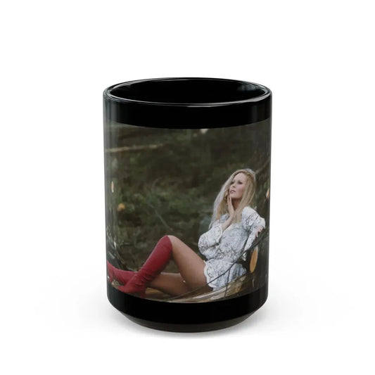 Veronica Carlson #89 (Vintage Female Icon) Black Coffee Mug 15oz - Go Mug Yourself