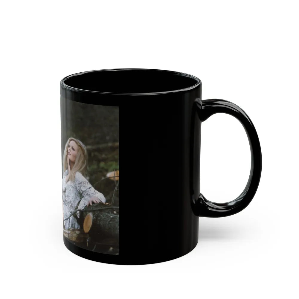 Veronica Carlson #89 (Vintage Female Icon) Black Coffee Mug-Go Mug Yourself