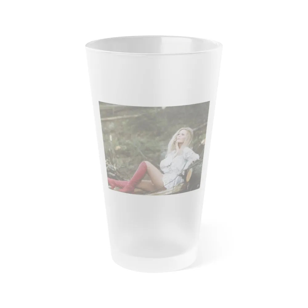 Veronica Carlson #89 (Vintage Female Icon) Frosted Pint Glass 16oz-16oz-Frosted-Go Mug Yourself