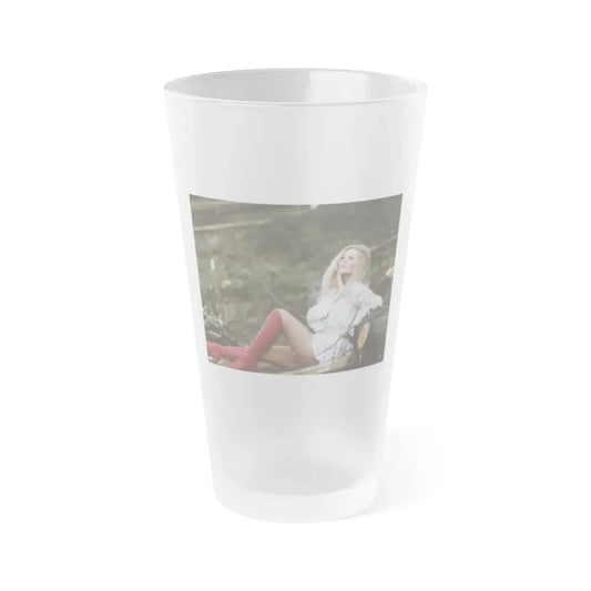 Veronica Carlson #89 (Vintage Female Icon) Frosted Pint Glass 16oz 16oz Frosted - Go Mug Yourself