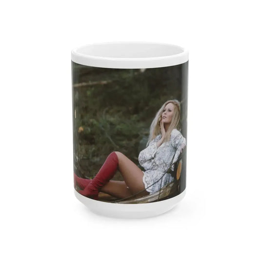 Veronica Carlson #89 (Vintage Female Icon) White Coffee Mug 15oz - Go Mug Yourself