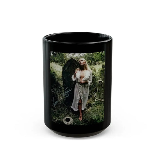 Veronica Carlson #99 (Vintage Female Icon) Black Coffee Mug 15oz - Go Mug Yourself