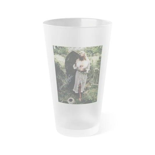 Veronica Carlson #99 (Vintage Female Icon) Frosted Pint Glass 16oz-16oz-Frosted-Go Mug Yourself