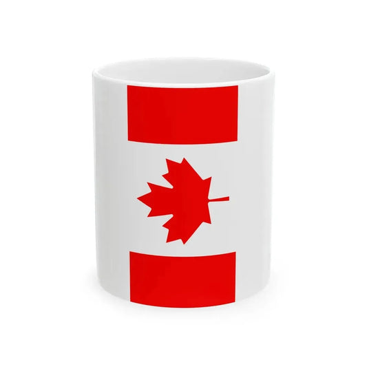 Vertical Flag of Canada (Canada) White Coffee Mug 11oz - Go Mug Yourself