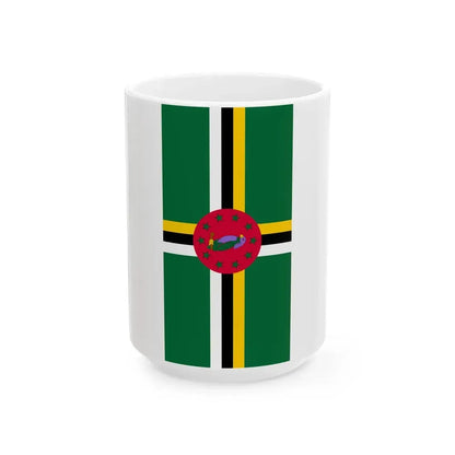 Vertical Flag of Dominica (Dominica) White Coffee Mug 15oz - Go Mug Yourself