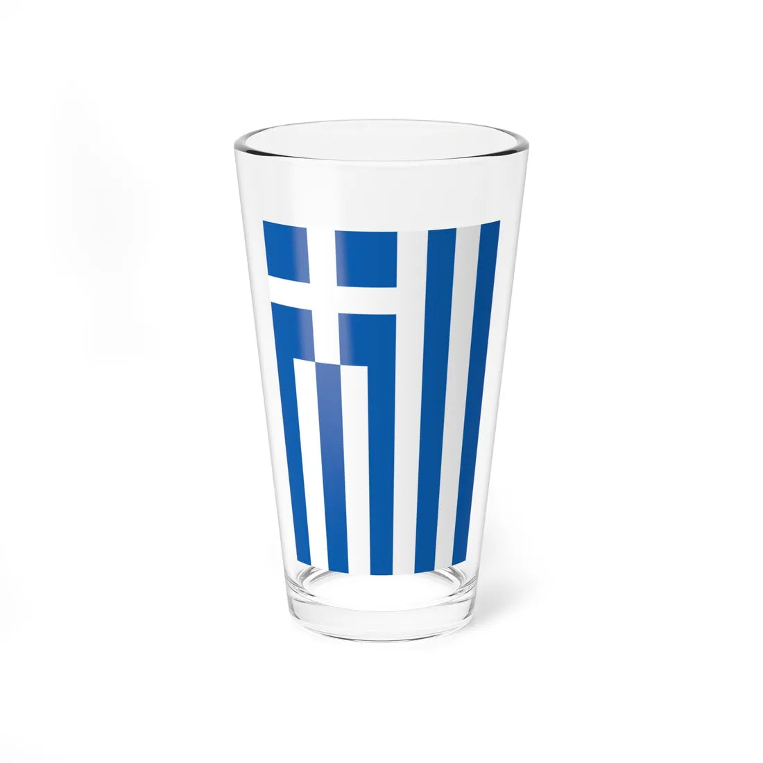 Vertical flag of Greece correct (Greece) Pint Glass 16oz 16oz - Go Mug Yourself