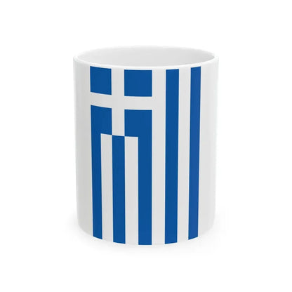 Vertical flag of Greece correct (Greece) White Coffee Mug 11oz - Go Mug Yourself