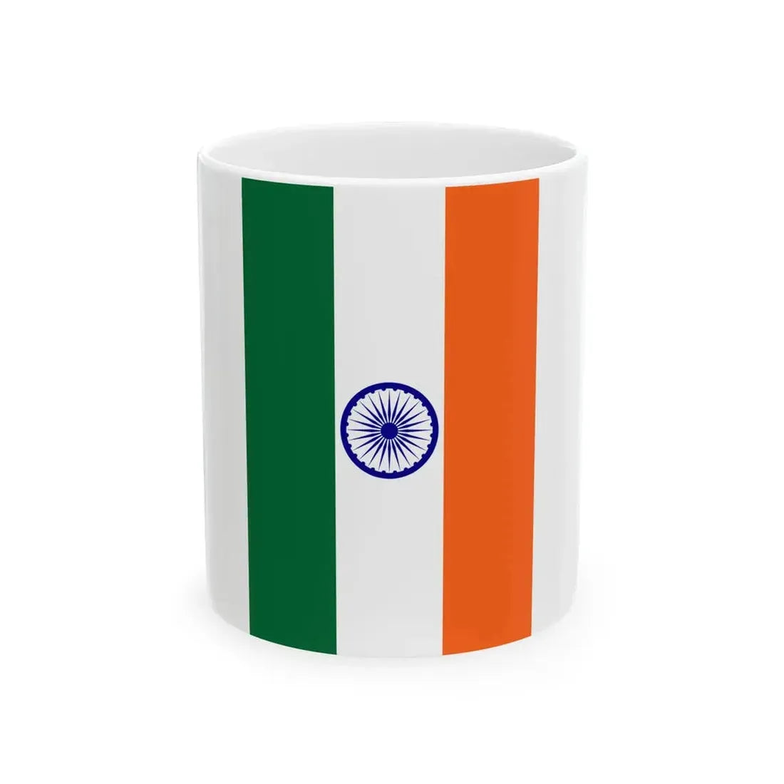 Vertical flag of India incorrect (India) White Coffee Mug 11oz - Go Mug Yourself