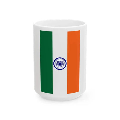 Vertical flag of India incorrect (India) White Coffee Mug 15oz - Go Mug Yourself