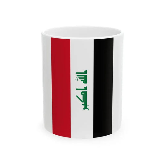 Vertical Flag of Iraq (Iraq) White Coffee Mug 11oz - Go Mug Yourself