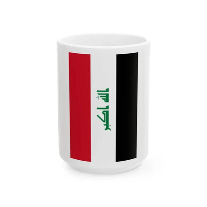 Vertical Flag of Iraq (Iraq) White Coffee Mug 15oz - Go Mug Yourself
