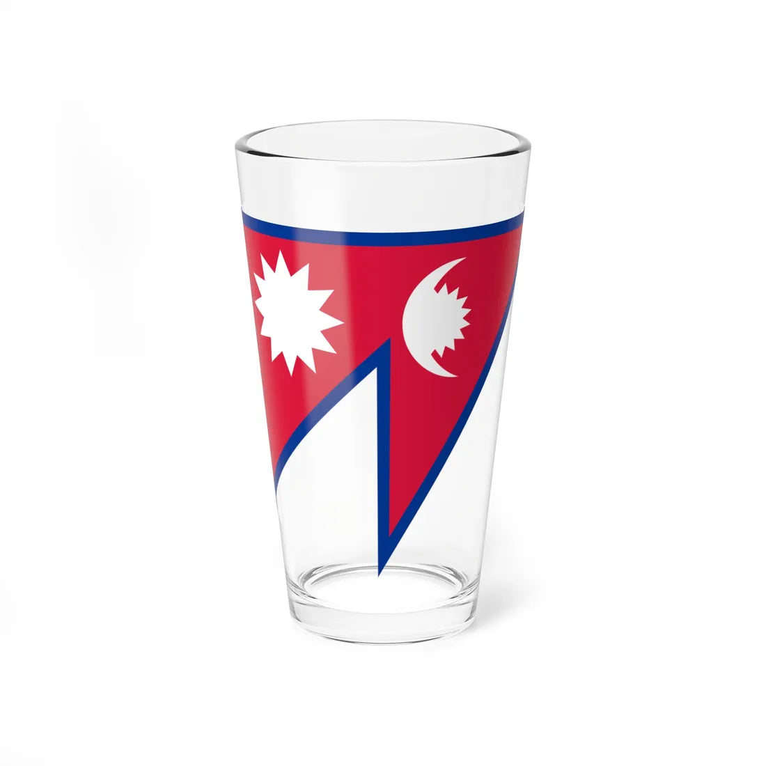 Vertical flag of Nepal (Nepal) Pint Glass 16oz 16oz - Go Mug Yourself