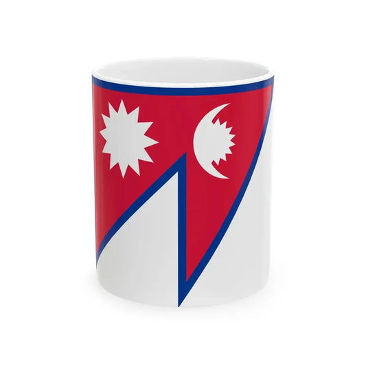 Vertical flag of Nepal (Nepal) White Coffee Mug 11oz - Go Mug Yourself