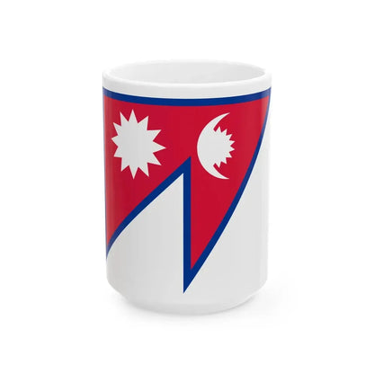 Vertical flag of Nepal (Nepal) White Coffee Mug 15oz - Go Mug Yourself