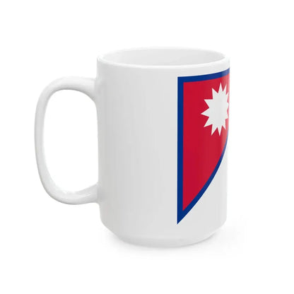 Vertical flag of Nepal (Nepal) White Coffee Mug - Go Mug Yourself