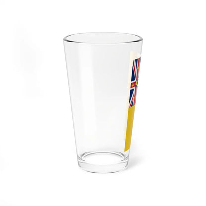 Vertical Flag of Niue Pint Glass 16oz - Go Mug Yourself