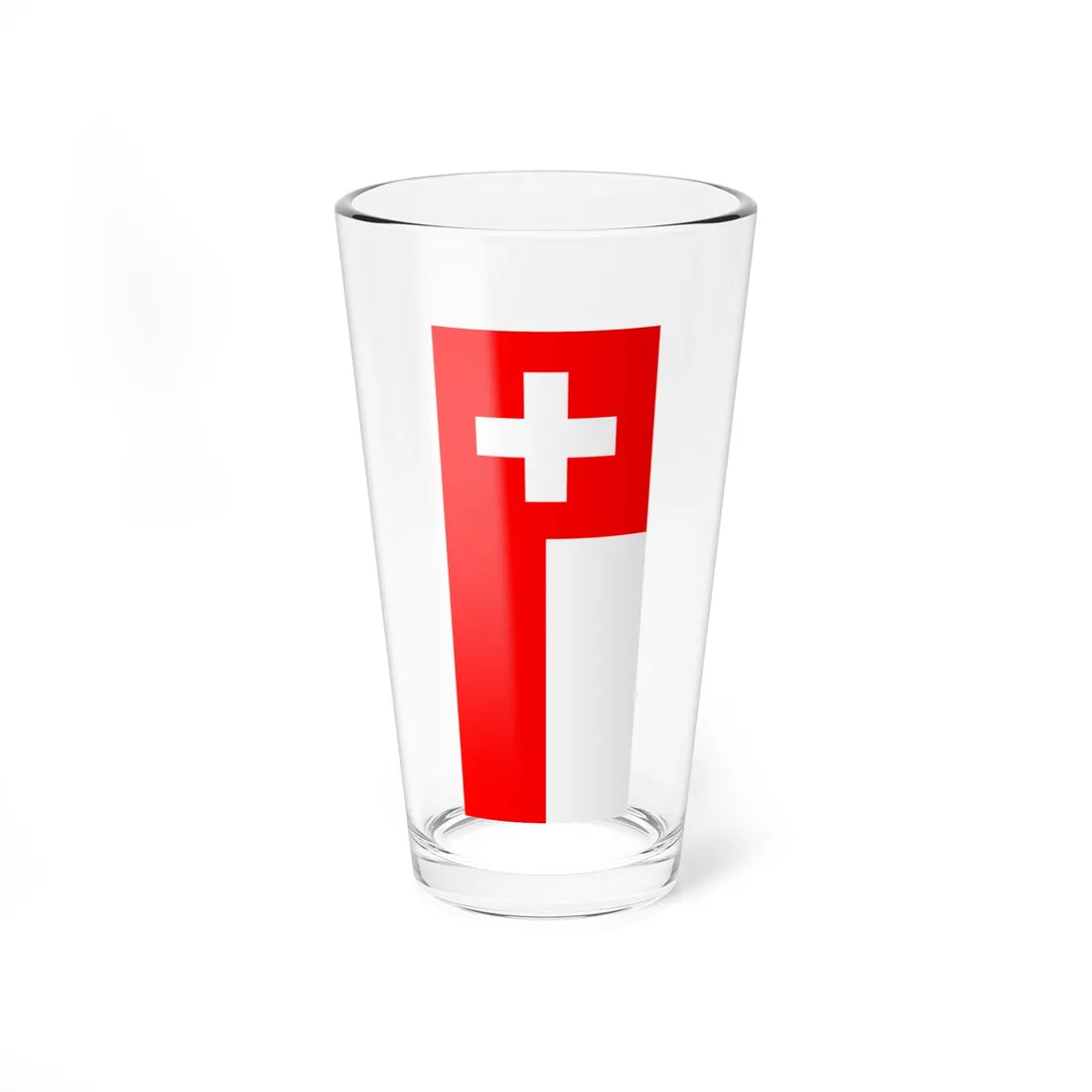 Vertical flag of Switzerland (Switzerland) Pint Glass 16oz 16oz - Go Mug Yourself