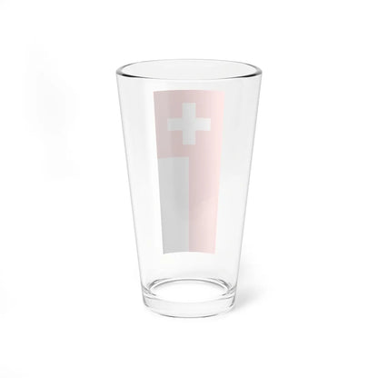 Vertical flag of Switzerland (Switzerland) Pint Glass 16oz - Go Mug Yourself