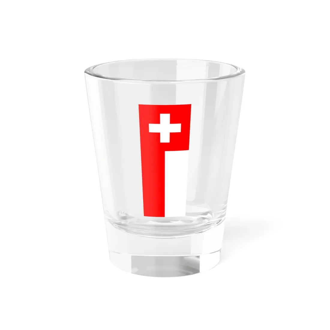 Vertical flag of Switzerland (Switzerland) Shot Glass 1.5oz 1.5oz - Go Mug Yourself