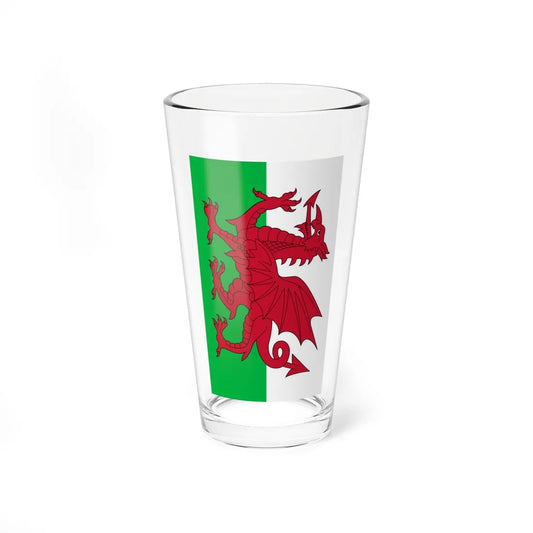 Vertical flag of Wales (United Kingdom) Pint Glass 16oz 16oz - Go Mug Yourself