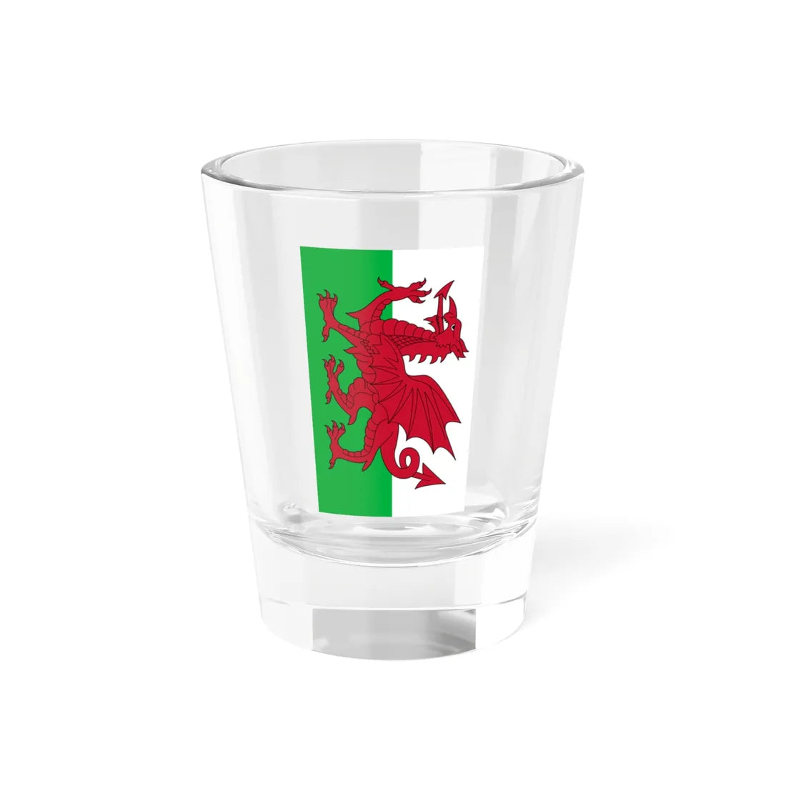 Vertical flag of Wales (United Kingdom) Shot Glass 1.5oz 1.5oz - Go Mug Yourself