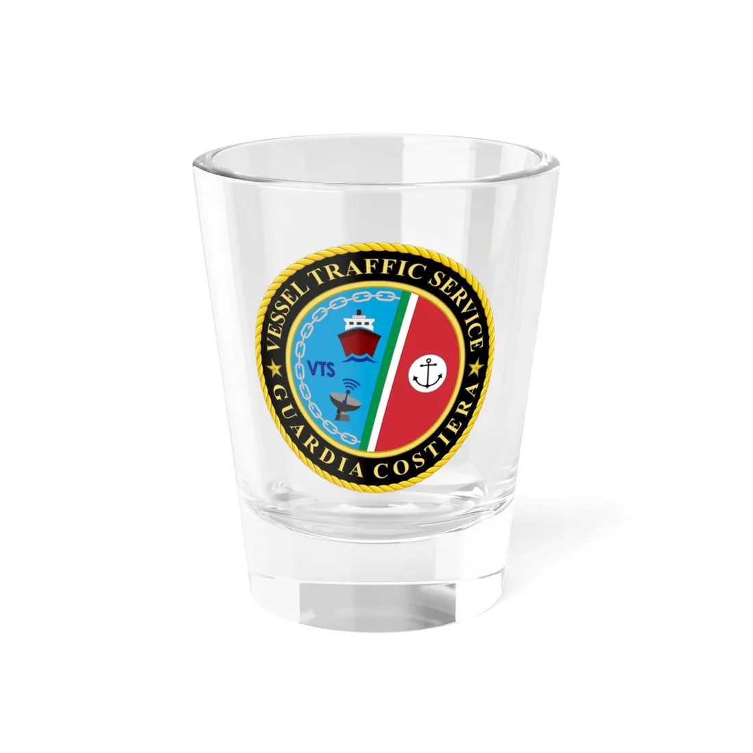 Vessel traffic service - Italian Coast Guard (Italy) (Coat of Arms) Shot Glass 1.5oz 1.5oz - Go Mug Yourself