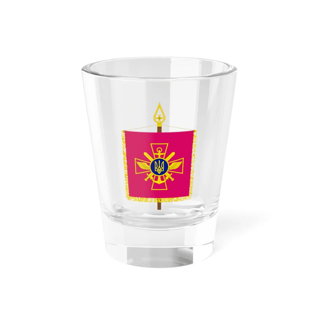 Vexillum of the Chief of the General Staff of the Armed Forces of Ukraine (Ukraine) Shot Glass 1.5oz 1.5oz - Go Mug Yourself