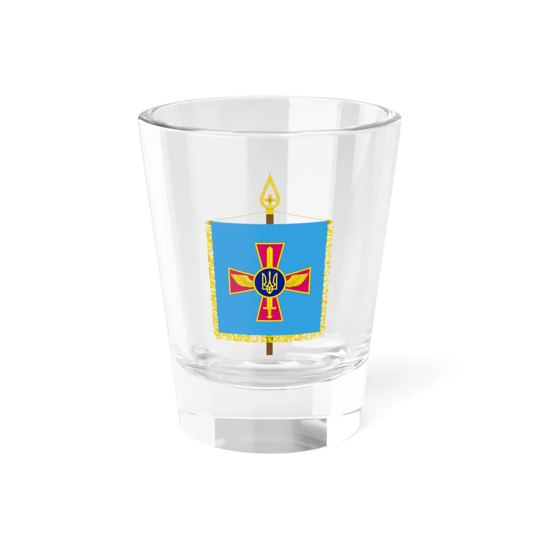 Vexillum of the Commander-in-Chief of the Ukrainian Air Force (Ukraine) Shot Glass 1.5oz - Go Mug Yourself