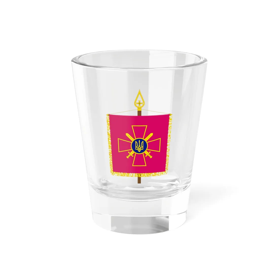 Vexillum of the Commander-in-Chief of the Ukrainian Ground Forces (Ukraine) Shot Glass 1.5oz 1.5oz - Go Mug Yourself