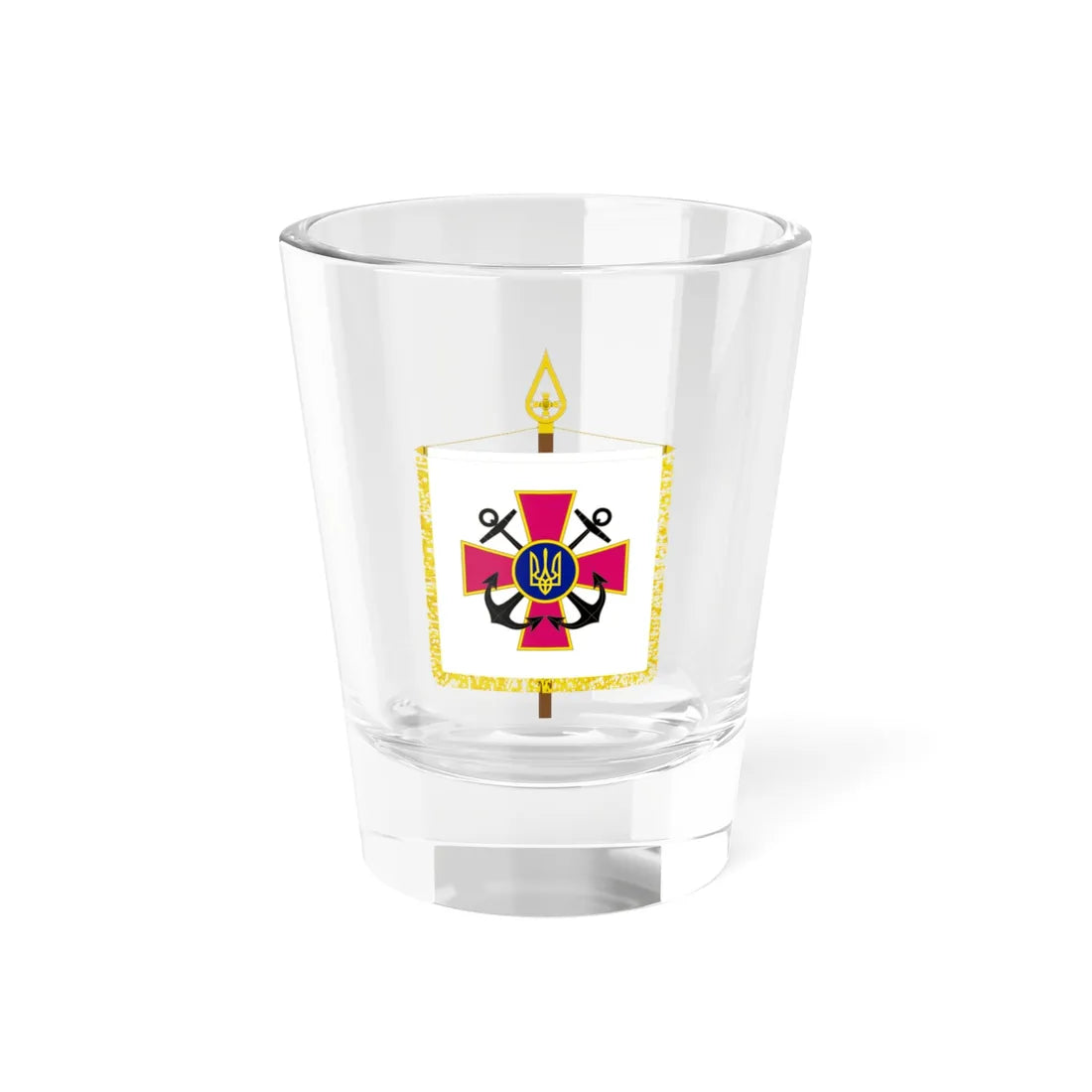 Vexillum of the Commander-in-Chief of the Ukrainian Navy (Ukraine) Shot Glass 1.5oz 1.5oz - Go Mug Yourself