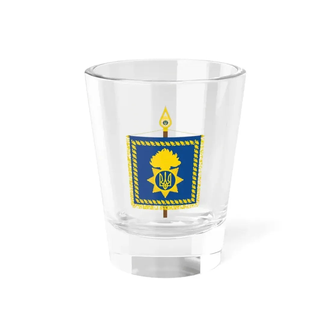 Vexillum of the Head of the National Guard of Ukraine (Ukraine) Shot Glass 1.5oz 1.5oz - Go Mug Yourself