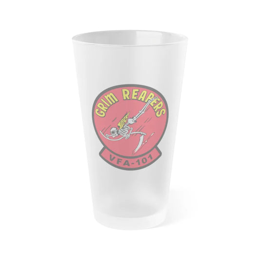 VFA 101 Grim Reapers (U.S. Navy) Frosted Pint Glass 16oz-Go Mug Yourself