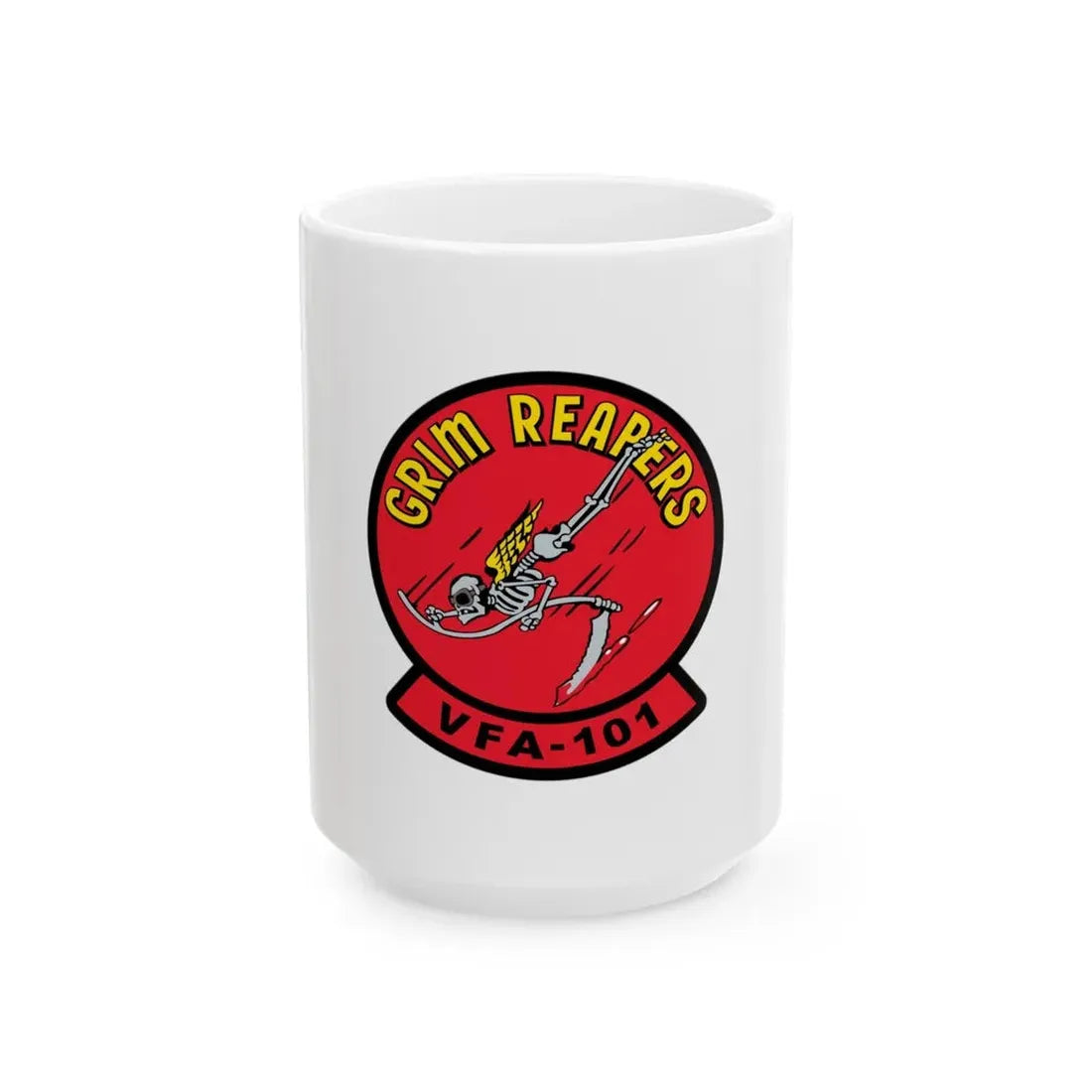 VFA 101 Grim Reapers (U.S. Navy) White Coffee Mug 15oz - Go Mug Yourself